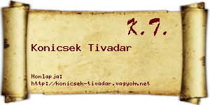 Konicsek Tivadar névjegykártya